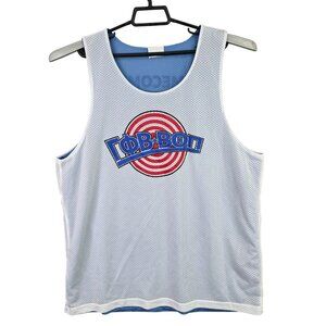 Mens Sport-Tek Reversible White & Blue Mesh Tank Top 100% Polyester Size XL